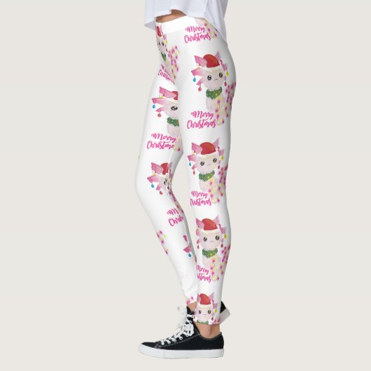 fröhliche Weihnachten axolotl santa Leggings (Links)