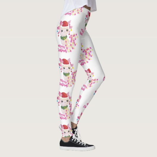 fröhliche Weihnachten axolotl santa Leggings (Rechts)