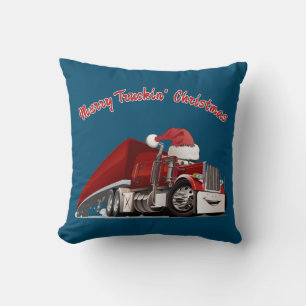 Fröhliche Weihnachten beim Truckfahren Kissen