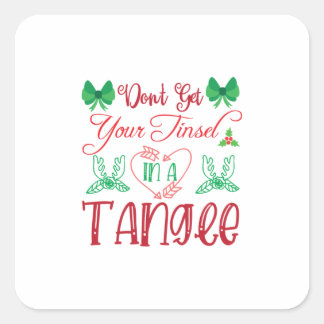 Fröhliche Weihnachten bekommen Ihren Taschentuch n Quadratischer Aufkleber