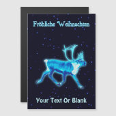 Fröhliche Weihnachten - Blaue Karibik (Reindeer) Magnetkarte (Vorne/Hinten)