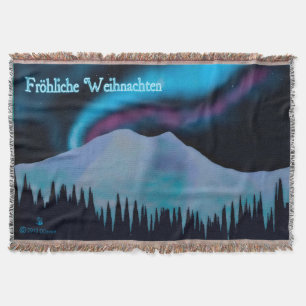 Frohliche Weihnachten - Blue Aurora Decke