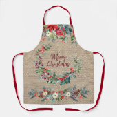 Fröhliche Weihnachten blumenburgunder Piniengrauen Schürze (Vorderseite)