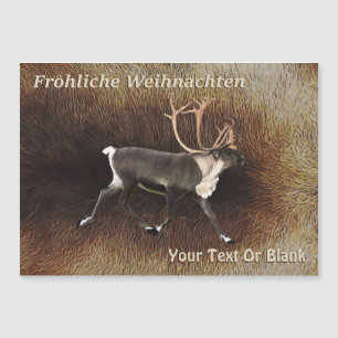 Fröhliche Weihnachten - Bull Caribbean (Reindeer) Magnetkarte