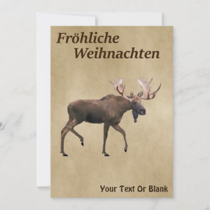 Fröhliche Weihnachten - Bull Moose auf Altpapier