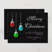 Fröhliche Weihnachten bunte Ornamente (Vorne/Hinten)