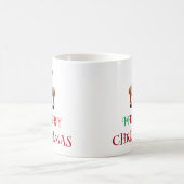fröhliche Weihnachten bunte Typografie lustige Ren Kaffeetasse (Mittel)