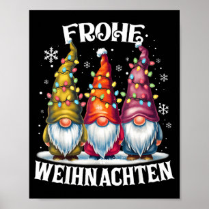 Fröhliche Weihnachten Deutscher Gnom Weihnachtsdek Poster
