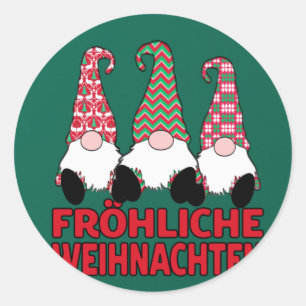 Fröhliche Weihnachten Deutscher Weihnachten Nordic Runder Aufkleber