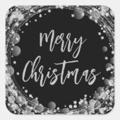 Fröhliche Weihnachten - die Silberstars Quadratischer Aufkleber (Vorderseite)