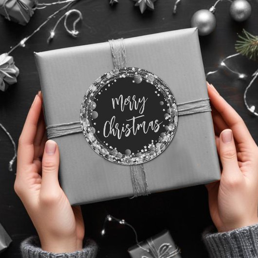 Fröhliche Weihnachten - die Silberstars Runder Aufkleber
