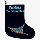 Fröhliche Weihnachten - Dog Sled Großer Weihnachtsstrumpf (Vorderseite)