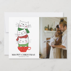 Fröhliche Weihnachten Drei Katzen Tasse Schals Fot
