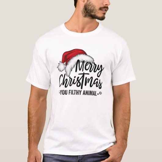 Fröhliche Weihnachten Du glänzende Tiere Funny Chr T-Shirt (Vorderseite)
