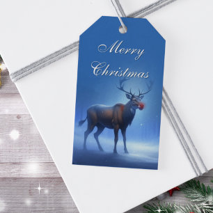 Fröhliche Weihnachten Editierbare Winter Wonderlan Geschenkanhänger