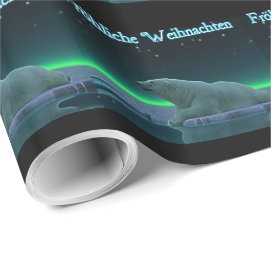 Frohliche Weihnachten - EisEdge Polar Bear Geschenkpapier (Rolleneckpunkt)