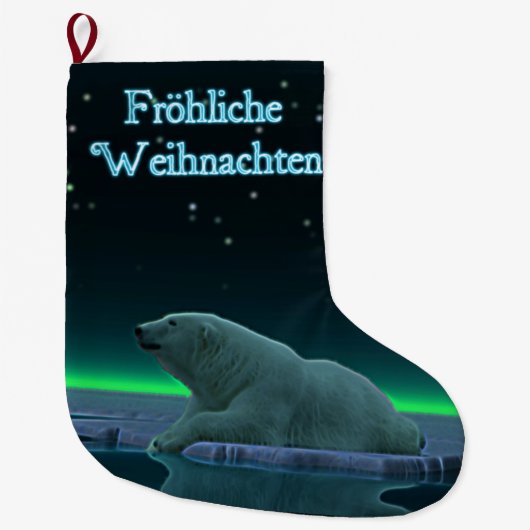 Frohliche Weihnachten - EisEdge Polar Bear Großer Weihnachtsstrumpf (Vorderseite)