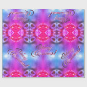 Fröhliche Weihnachten Elegant Blau und rosa Skript Geschenkpapier (Flach)
