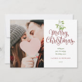 Fröhliche Weihnachten Elegant Mistletoe Couples Fo (Vorderseite)