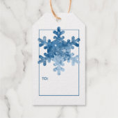 Fröhliche Weihnachten Elegant schlicht Snowflake C Geschenkanhänger (Rückseite)