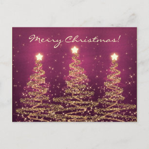 Fröhliche Weihnachten Elegant Sparkling Bäume Rosa