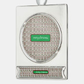 Fröhliche Weihnachten Elegant und modern individua Banner-Ornament Silber (Links)