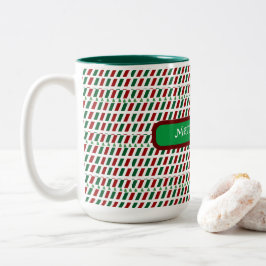 Fröhliche Weihnachten Elegant und modern individua Zweifarbige Tasse