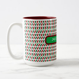 Fröhliche Weihnachten Elegant und modern individua Zweifarbige Tasse