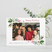 Fröhliche Weihnachten elegante Blumenkarte (Stehend Vorderseite)