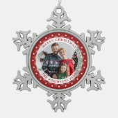 Fröhliche Weihnachten Elegantes Foto Schneeflocken Zinn-Ornament (Vorderseite)