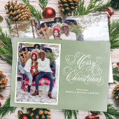 Fröhliche Weihnachten Elegantes grünes Foto