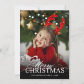 Fröhliche Weihnachten Elegantes Script White Text  (Vorderseite)