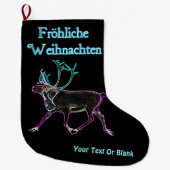 Frohliche Weihnachten - Elektrische Karibik Großer Weihnachtsstrumpf (Vorderseite)