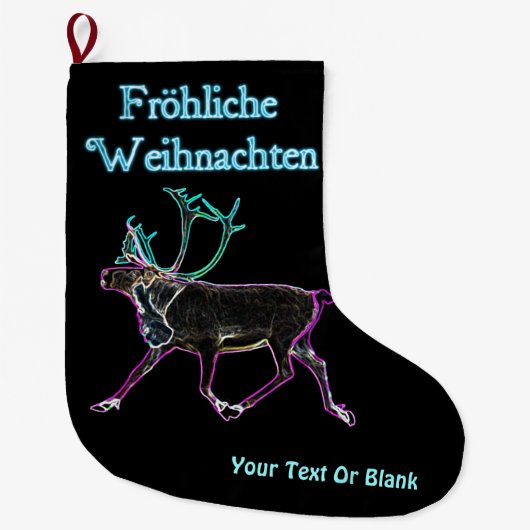 Frohliche Weihnachten - Elektrische Karibik Großer Weihnachtsstrumpf (Vorderseite)