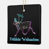 Frohliche Weihnachten - Elektrische Karibik Keramikornament (Links)