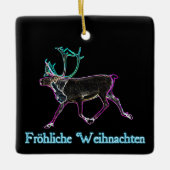 Frohliche Weihnachten - Elektrische Karibik Keramikornament (Vorderseite)