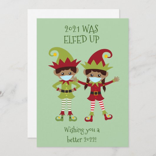 Fröhliche Weihnachten Elfenbeinmaske 2021 (Vorne/Hinten)