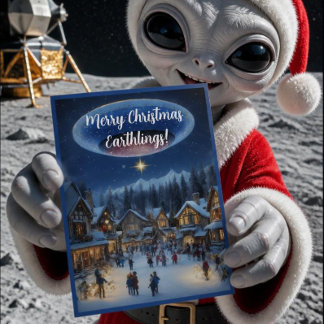 Fröhliche Weihnachten Erdlinge lustiger Alien-Weih