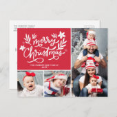 fröhliche Weihnachten Familienurlaub Foto Collage Postkarte (Vorne/Hinten)