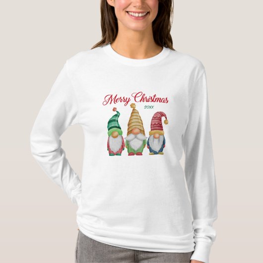 Fröhliche Weihnachten Farben Wasserfarben Garten G T-Shirt (Vorderseite)