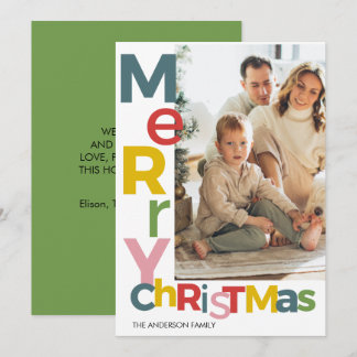 Fröhliche Weihnachten Farbige Foto Einladung