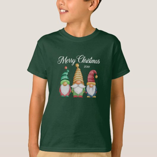 Fröhliche Weihnachten Feierliche Farben Grün T-Shirt (Vorderseite)