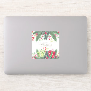 Fröhliche Weihnachten Festliches Geschenkdesign Aufkleber