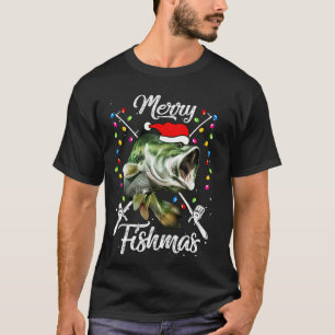 Fröhliche Weihnachten Fishmas Lustiger Angel Fisch T-Shirt