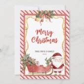 Fröhliche Weihnachten Flach Grußkarte Weihnachtsma (Vorderseite)