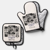 fröhliche Weihnachten Fotos Ofenhandschuh & Topflappen-Set (Vorderseite/Rückseite)