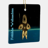 Frohliche Weihnachten - Fraktal Inuit Hunter Keramikornament (Rechts)