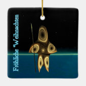 Frohliche Weihnachten - Fraktal Inuit Hunter Keramikornament (Rückseite)