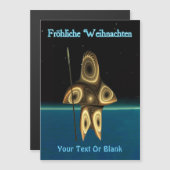 Fröhliche Weihnachten - Fraktal Inuit Hunter Magnetkarte (Vorne/Hinten)