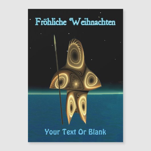Fröhliche Weihnachten - Fraktal Inuit Hunter Magnetkarte (Vorderseite)